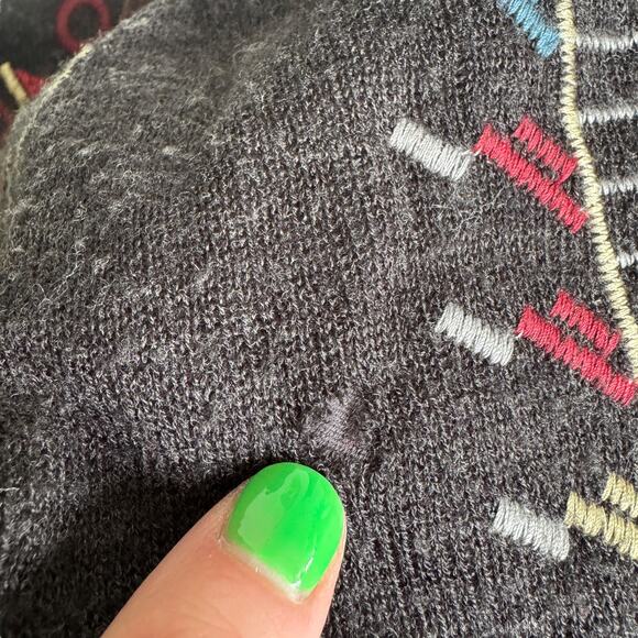 Johnny Was Biya Flower Embroidered Hooded Cardigan Charcoal Grey - Picture 12 of 15